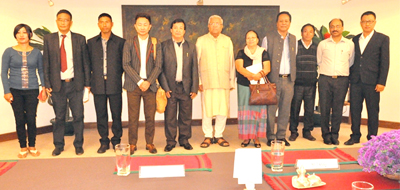 PB Acharya seen here with the ambassadors of Swachh Bharat Mission who would be representing the districts. An unidentified businessman from Mumbai is said to have volunteered 400 toilets in Nagaland as part of the state governor’s initiative to undertaken the sanitation program Swachh Bharat Mission across the state.