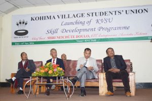 Neichüte Doulo and others seen during the launching of Skill Development Programme in Kohima village on November 15.