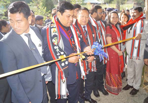 The Nagaland Coffee stall at Kisama being inaugurated by Sarbananda Sonowal, the chief minister of Assam.