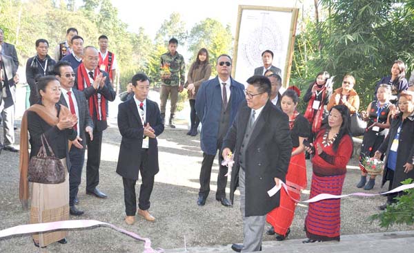 The 'Crafts Bazaar' being inaugurated by Amenba Yaden at the Bamboo Pavilion.