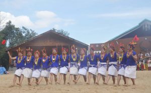 Artist from Nagaland erform a cultural dance on the second day of the state annual Hornbill Festival at Naga Heritage village Kisama, some 15 kms away from Kohima, Nagaland on Friday, December 02, 2016. Photo by Caisii Mao