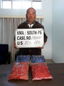 Mohendro, a 44-year old from Sogobar village in Imphal (West) district of Manipur, has been charged after police said to have found on him liquid opium. 