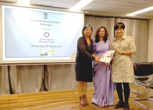 Dr. Dolly Kikon, Inotoli Zhimomi and Manika jain during the International Women’s day celebration at Australia India Institute.