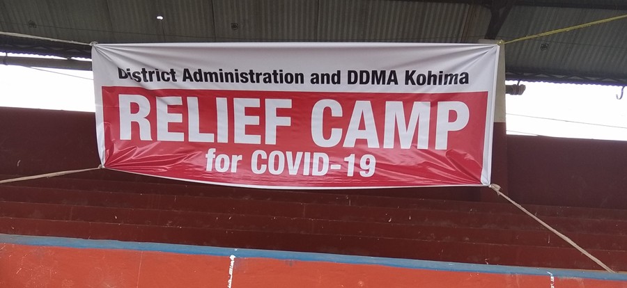 Relief camp set up at Kohima Local Ground on April 14. (EM Image)