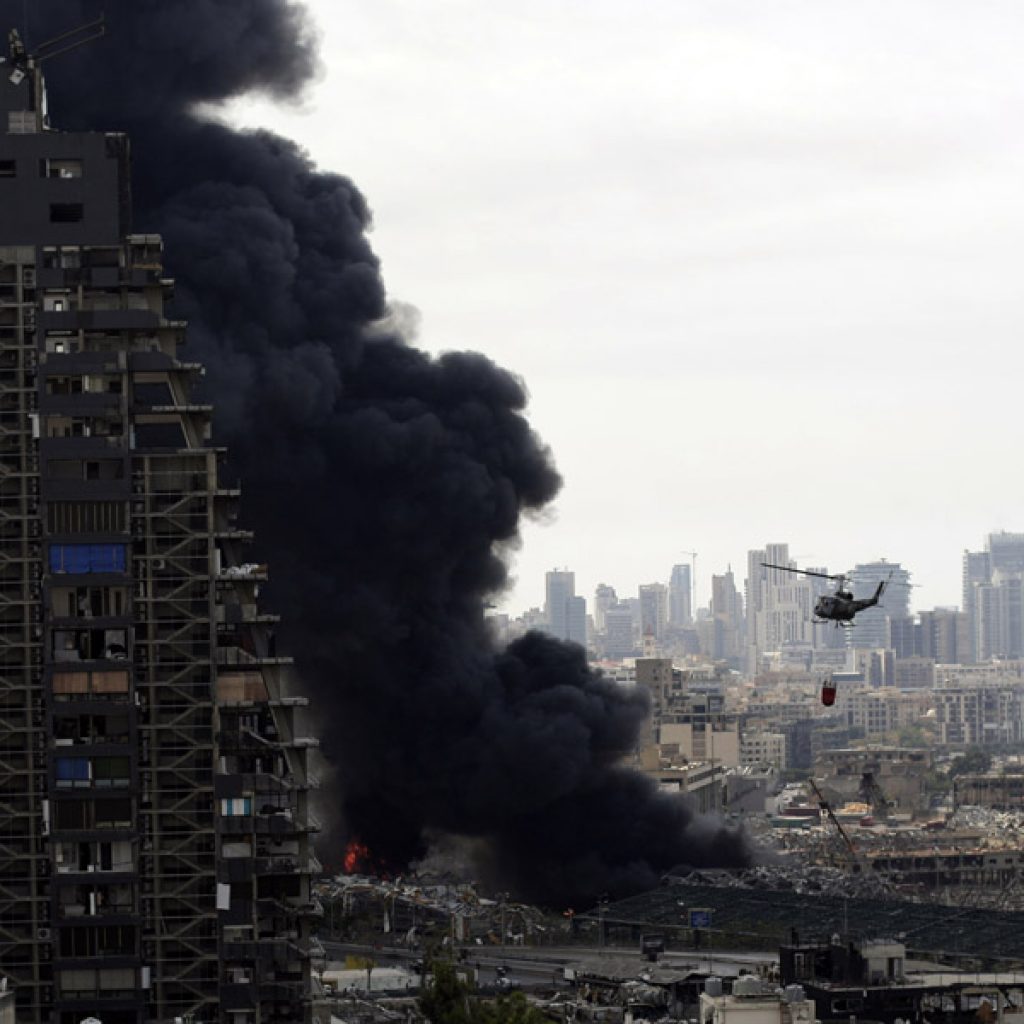 Huge fire broke out at the Port of Beirut