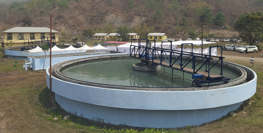 Sedimentation tank at Zarü River project at Mima 