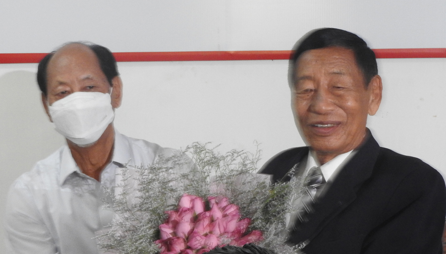 H Chuba Chang at felicitation-cum-ticket ceremony