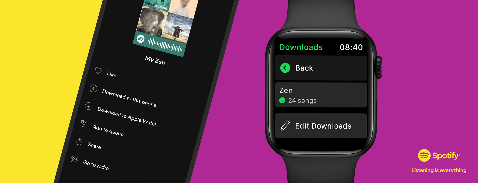 Spotify on Apple watch and iPhone