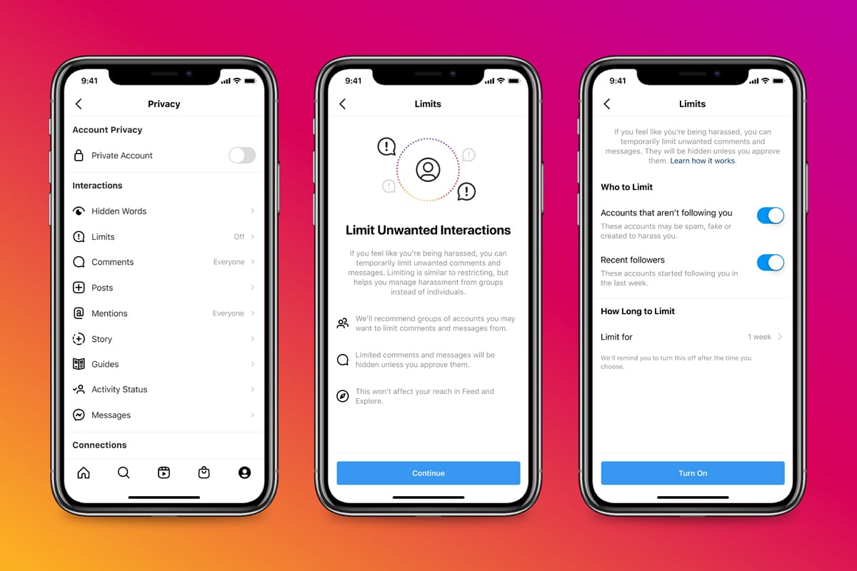 Instagram's new Limits feature
