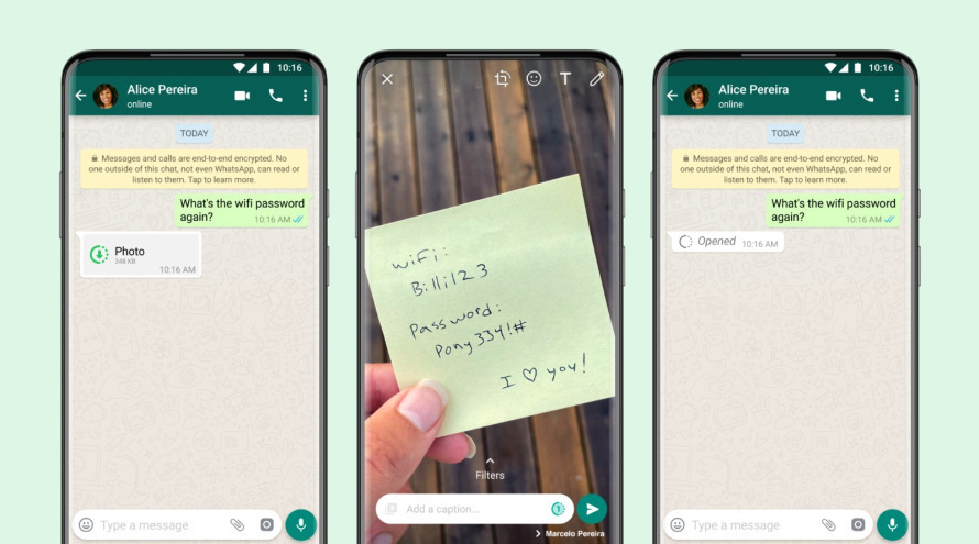 whatsapp view once feature