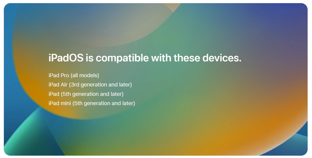 iPadOS 16 compatible devices
