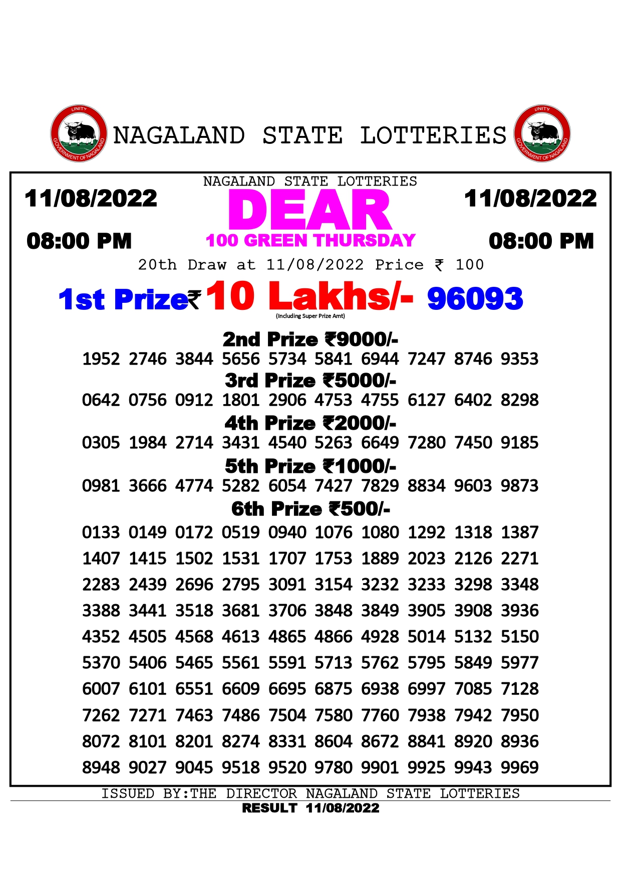 Dear 100 Green Thursday