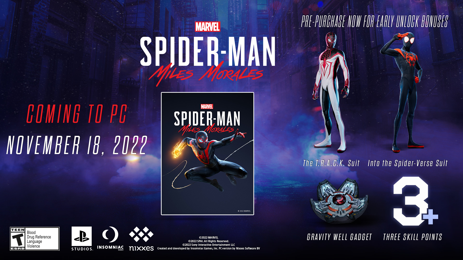 Spiderman Miles Morales for PC on November 18