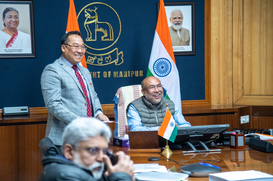 Biren Singh holds virtual meeting with DoNER minister