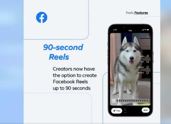 Facebook Reels extended to 90 seconds