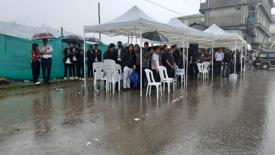 Naga Students' Federation (NSF) flag hoisted amid heavy downpour (1)