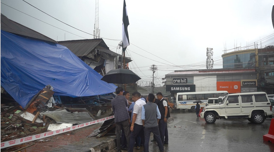 Naga Students' Federation (NSF) flag hoisted amid heavy downpour (1)