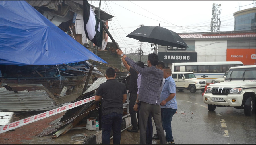 Naga Students' Federation (NSF) flag hoisted amid heavy downpour (1)