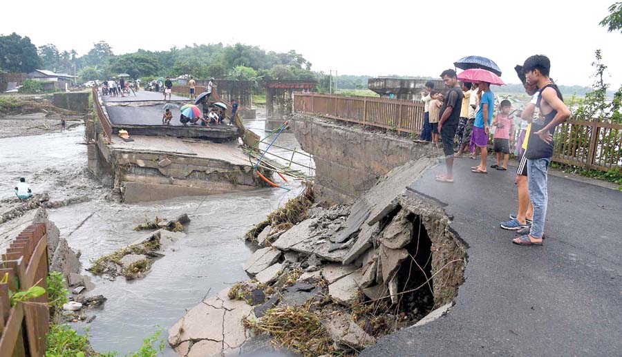 Assam Floods: Bridge collapse in Baksa
