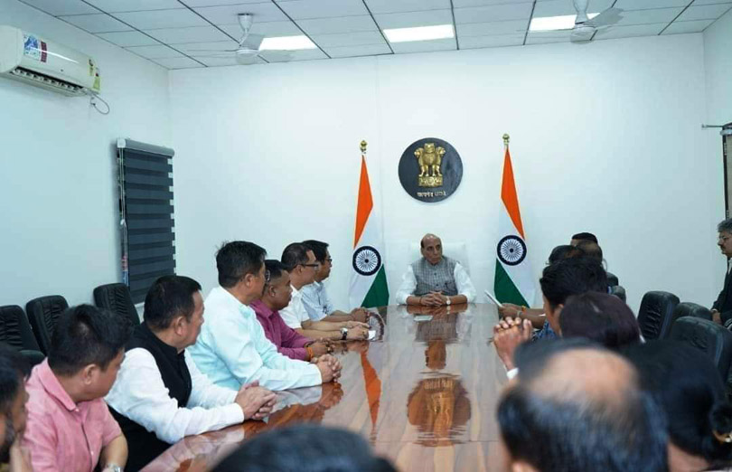 Manipur ministers, MLAs call on Rajnath Singh