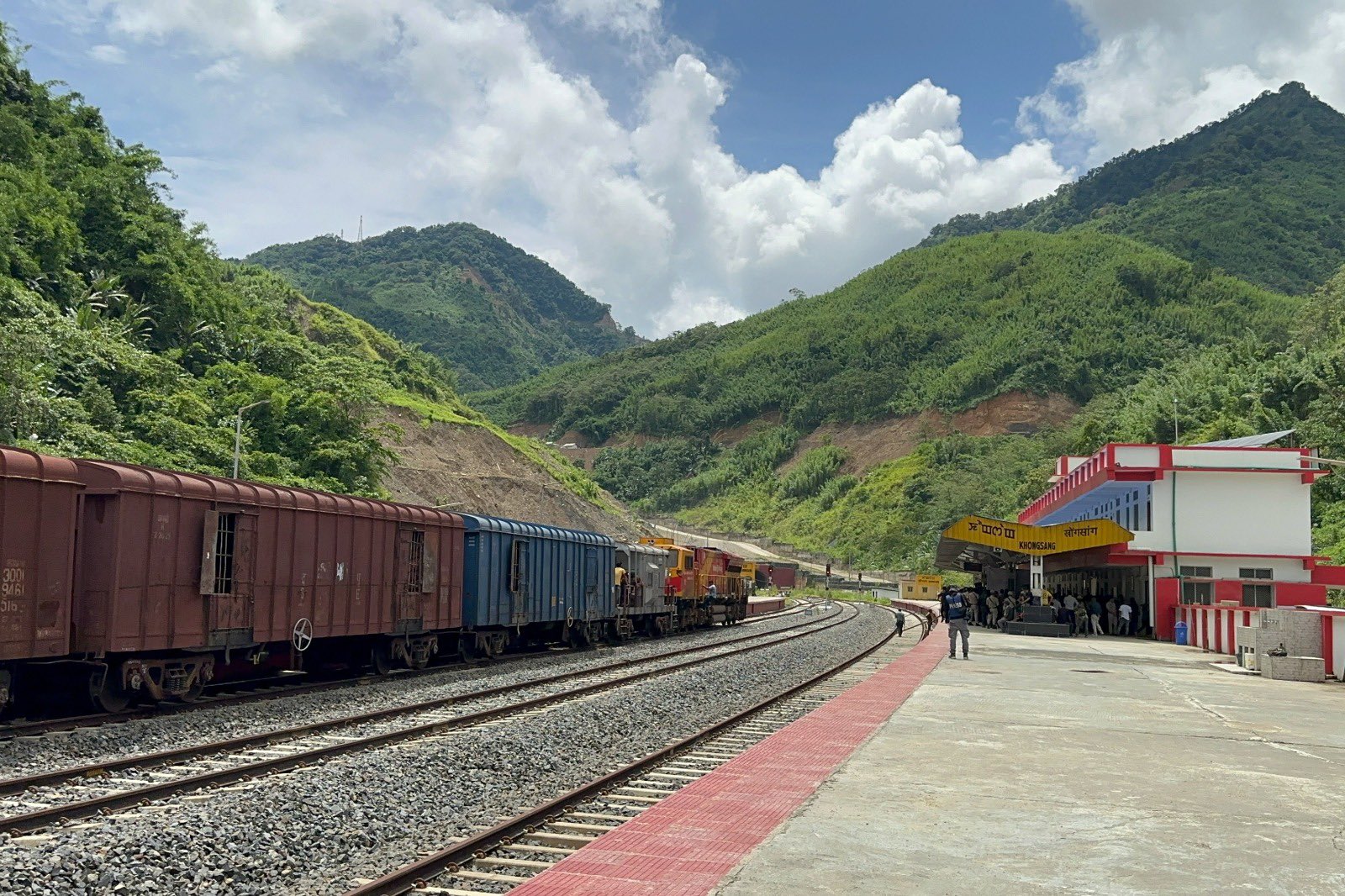 Inaugural goods train reaches Manipur's Khongsang
