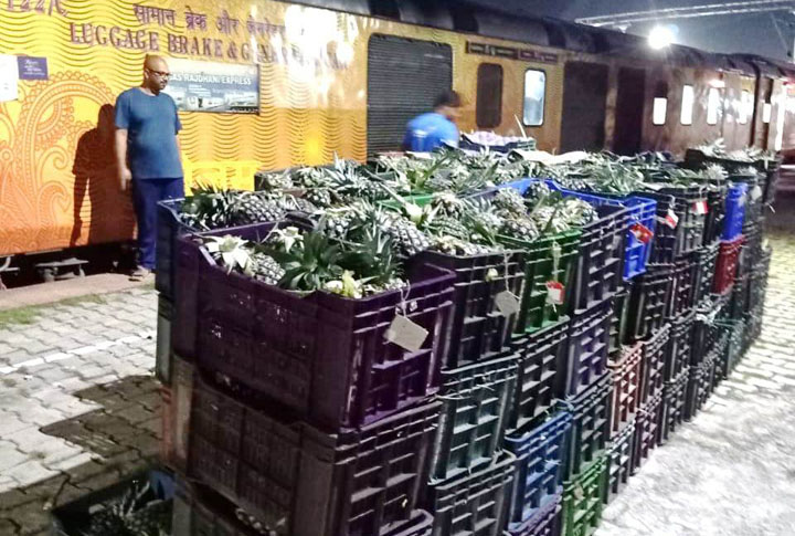 NFR transports locally grown pineapples from Tripura to other parts of India.