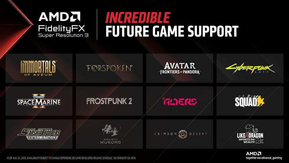 AMD FSR 3 upcoming games