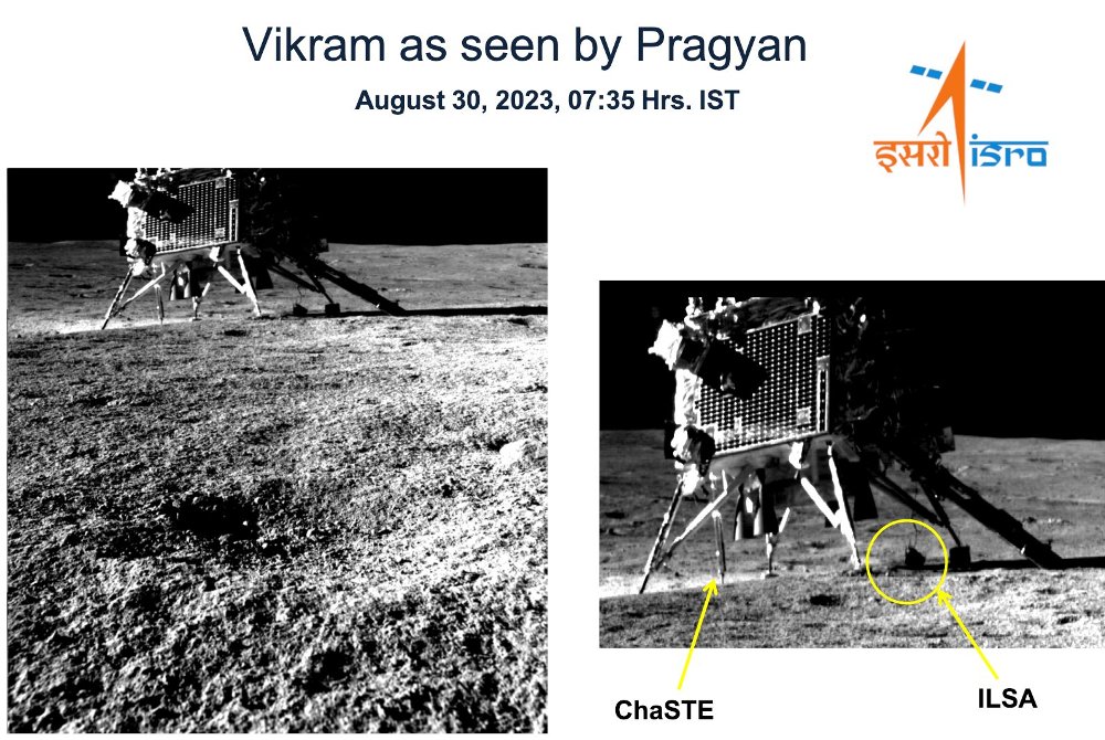 Chandrayaan-3 mission: India’s moon rover Pragyan takes snaps of lander Vikram