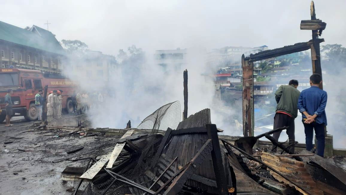 Massive fire outbreak razes down over 100 shops in Kohima