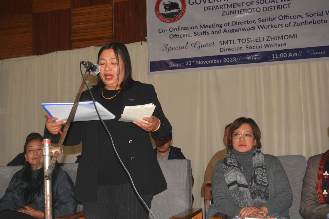 Social Welfare department convenes meeting with staff, Anganwadi workers of Zunheboto 