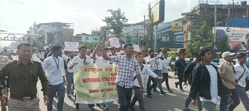 Students stage demonstration demanding NRC in Manipur