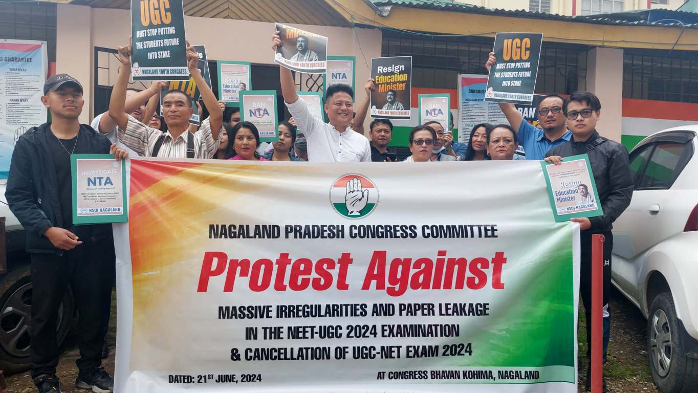 NEET-UG, UGC-NET row:  Congress stages protest in Kohima 