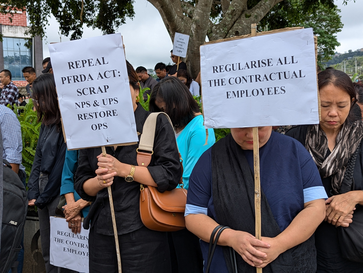 Nagaland govt. employees join nationwide protest against pension reforms 