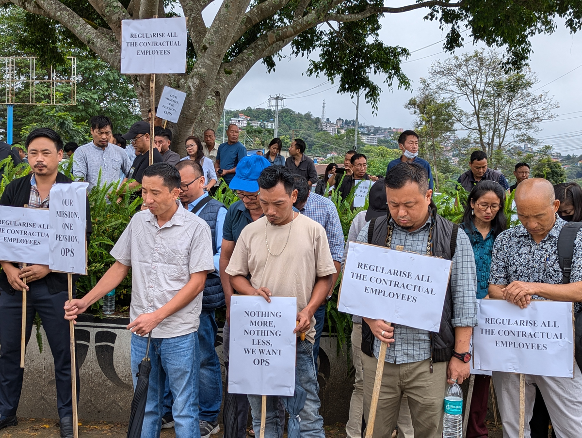Nagaland govt. employees join nationwide protest against pension reforms 