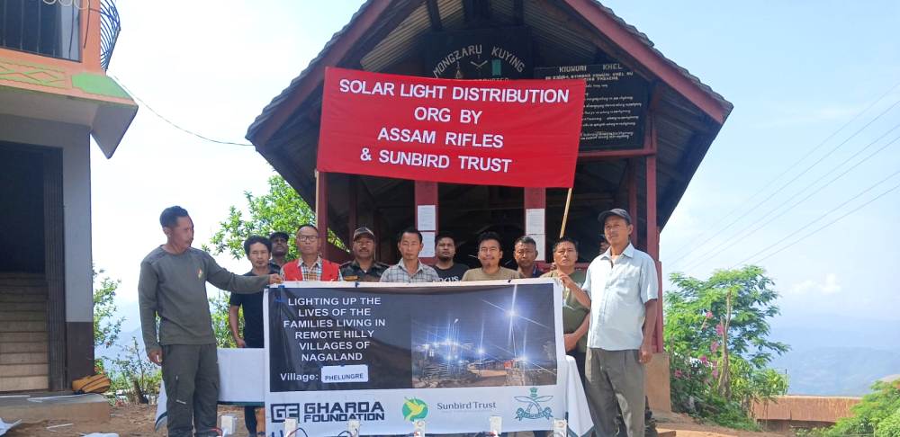 Assam Rifles, Sunbird Trust install solar lights in Kiphire villages