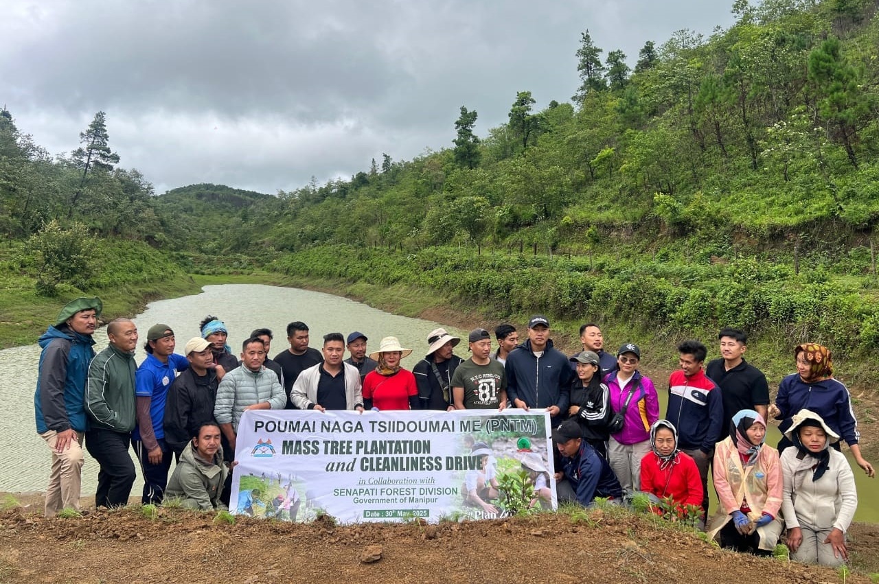 Mass tree plantation and cleanliness drive conducted across Poumai land