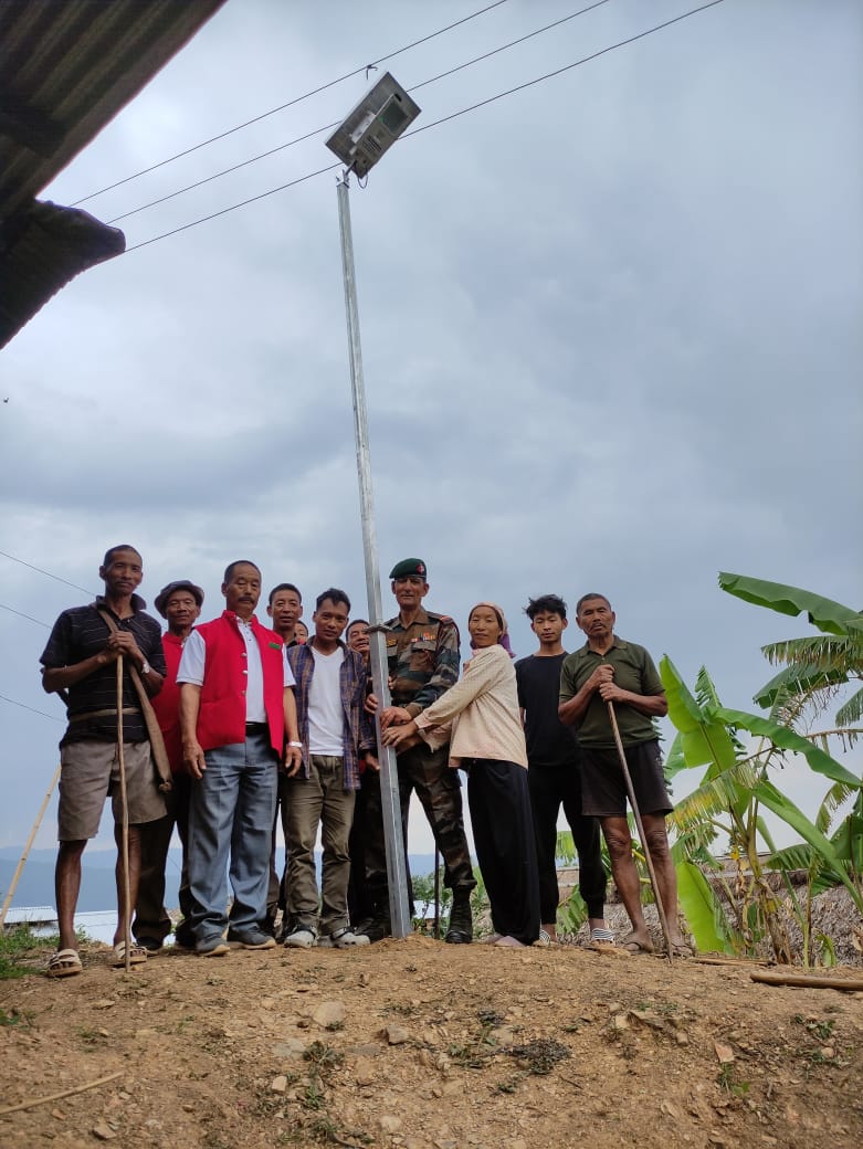 Assam rifle holds yoga session, distributes solar lights