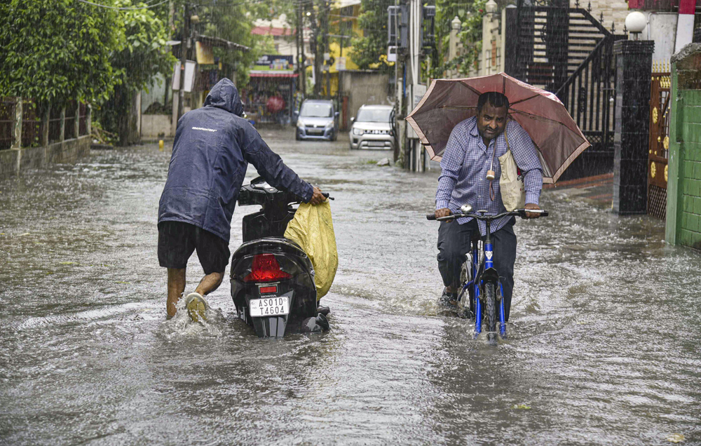 Alert in several Assam districts for heavy rain; Guwahati hit by massive waterlogging