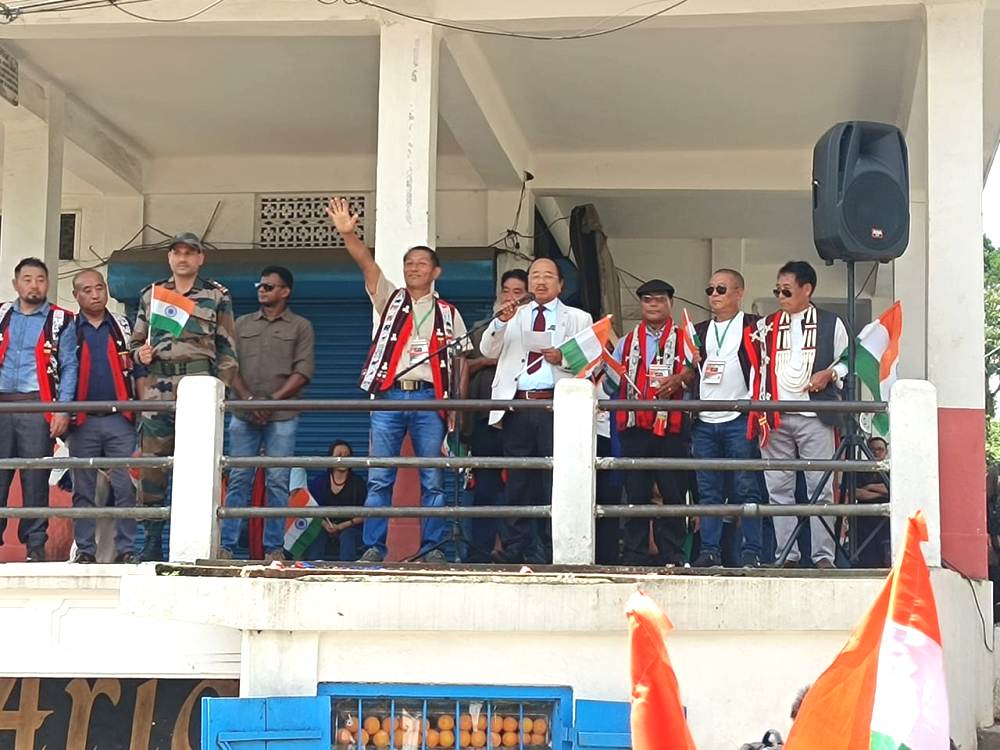 BJP, NDPP organise Tiranga Yatra in Mokokchung