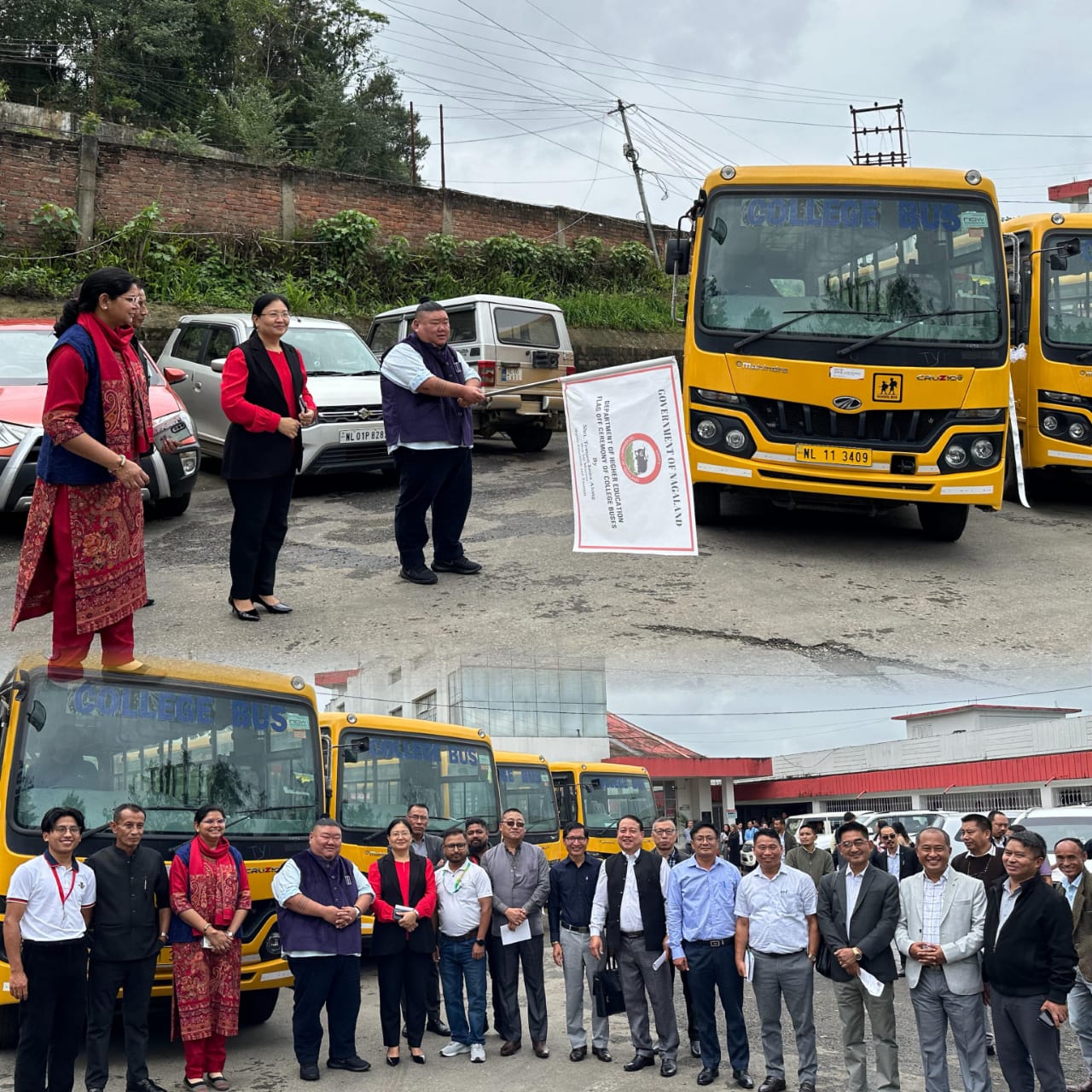 Minister along flags off buses for five college