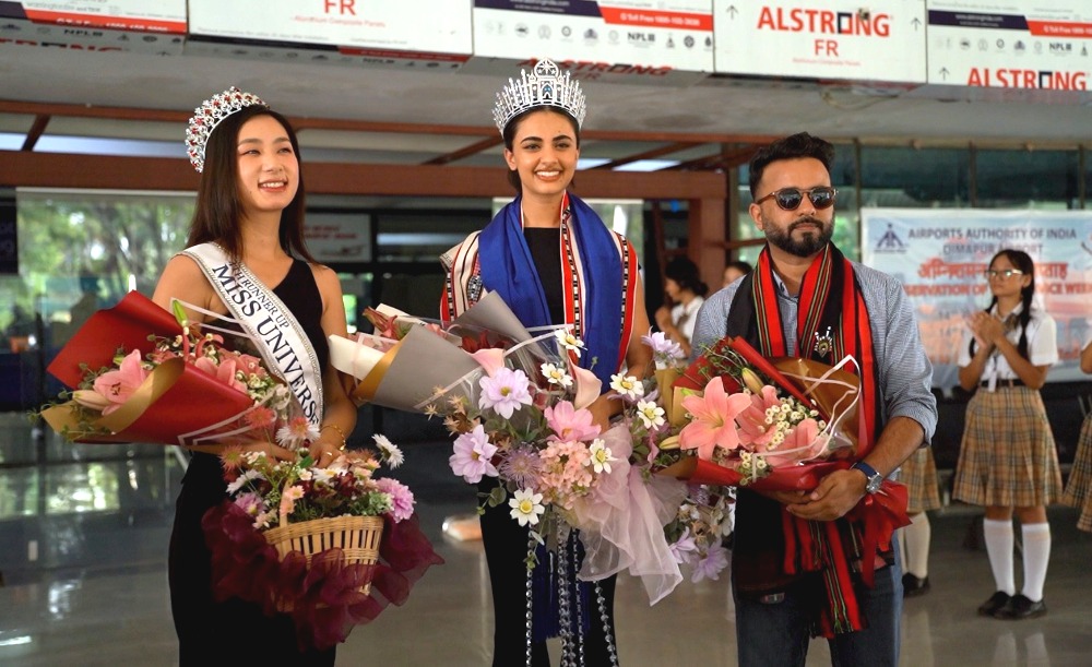 Miss Universe India 2024 Rhea Singha arrives in Nagaland