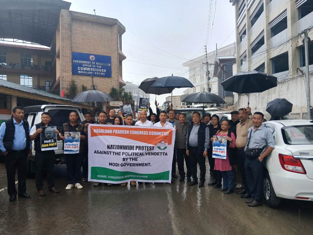 Nagaland Pradesh Congress Committee protests against BJP's alleged misuse of agencies