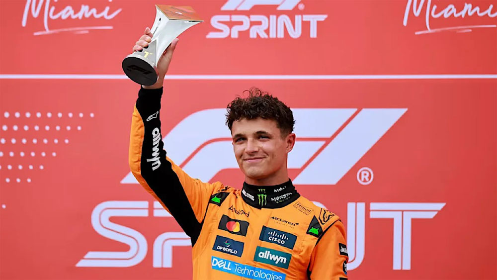 Formula 1: Lando Norris wins chaotic Miami Sprint as McLaren secure 1-2 spot