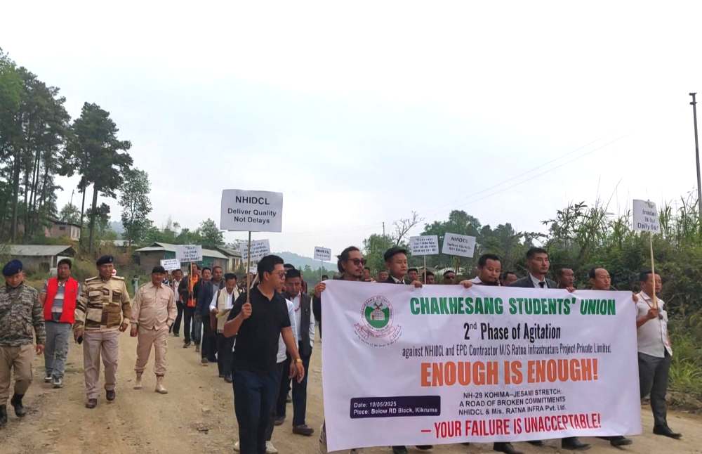 Chakhesang Students’ Union launches peaceful protest over Kohima-Jessami road